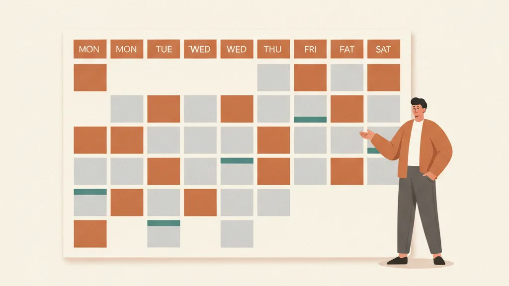 A weekly calendar showing open slots, blocked personal time, and buffer gaps between appointments, kept under the professional's control