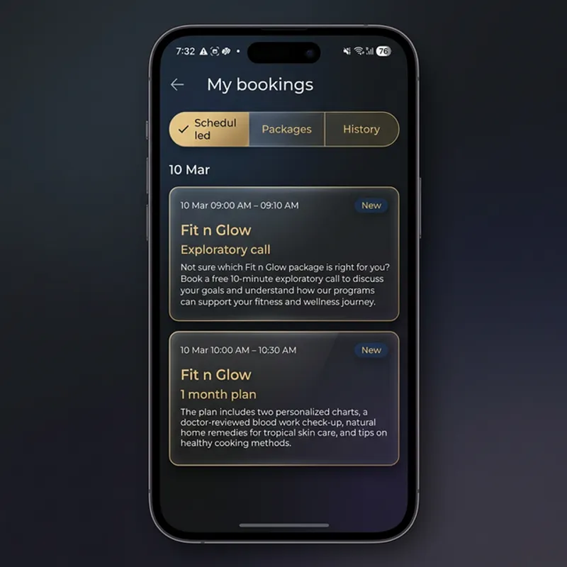 Booking management dashboard