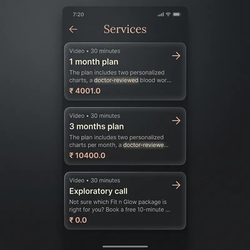 Service catalog with pricing